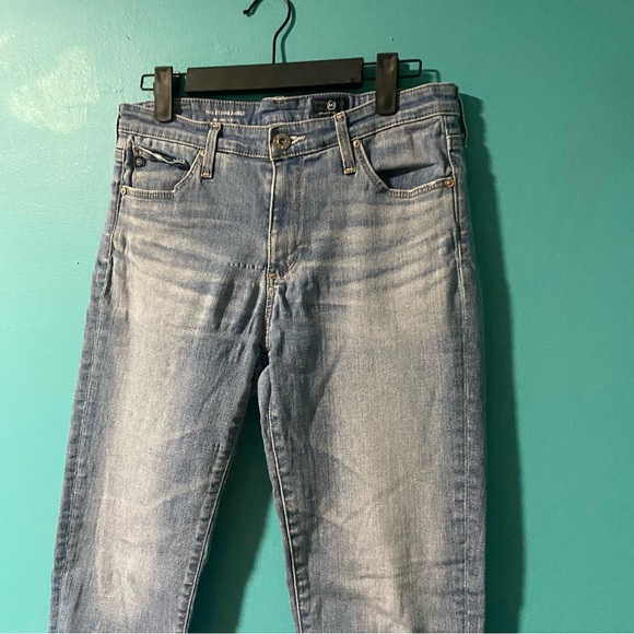 E AG Adriano Goldschmied 28 The Stevie Ankle Light Wash Slim Straight Jeans - Picture 3 of 5